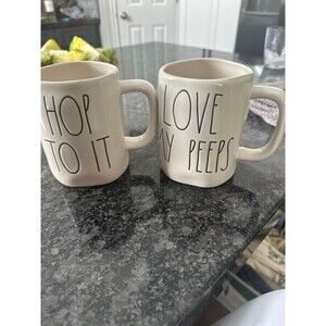 Rae Dunn Easter themed mugs